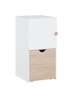 Armadietto modulare con Cassetto removibile per bambini e ragazzi in legno grigio e bianco - collezione Stige di VOX