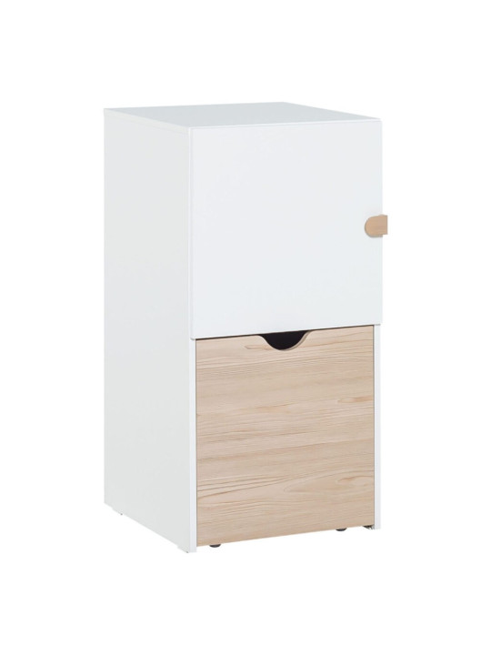 Modular cabinet with removable drawer for Children and Teenagers in natural and white wood Stige collection by VOX