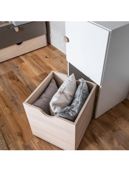 Modular cabinet with removable drawer for Children and Teenagers in natural and white wood Stige collection by VOX