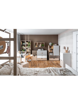 Modular bookcase for Children and Teenagers in natural or blue or pistachio wood Stige collection by VOX
