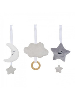 Plush Toys to hang in the Children's Gym in the shape of Star, Moon and Cloud - Toys that Play the Lullaby