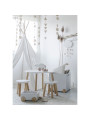 Set Tavolo e 2 sgabelli per bambini in legno bianco e naturale perfetto per studiare, giocare, mangiare e divertirsi