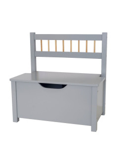 Panca portagiochi in legno grigio per la cameretta dei bambini