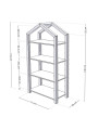 Libreria per Bambini in legno massello FSC a forma di casetta