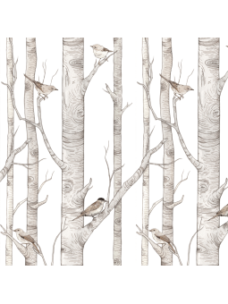 Wallpaper for Children's Bedroom Scandinavian Birch Forest by Dekornik