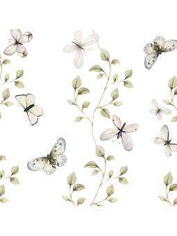 Carta da Parati Tappezzeria per Cameretta dei Bambini Butterflies Having Fun by Dekornik