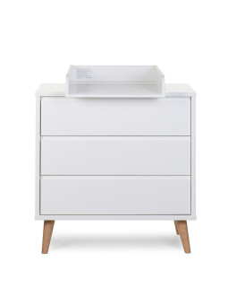Cassettiera per Bambini in MDF bianco con 3 cassetti - Dimensioni: 90 x 50 x 90 cm - Disponibile fasciatoio removibile