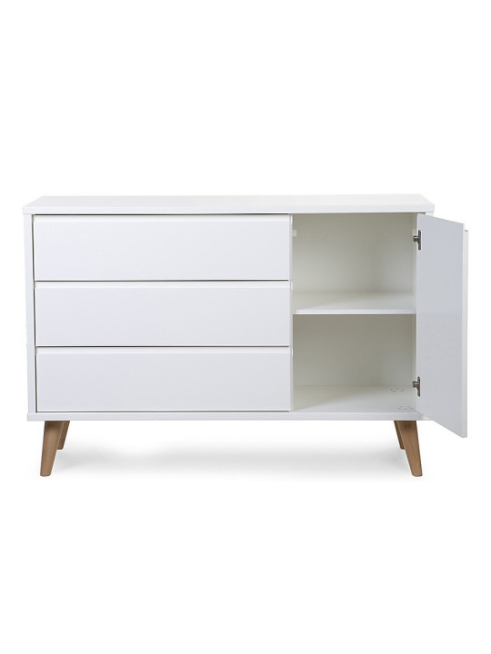 Chest of drawers for children in white MDF with 3 drawers - Dimensions  extra-large: