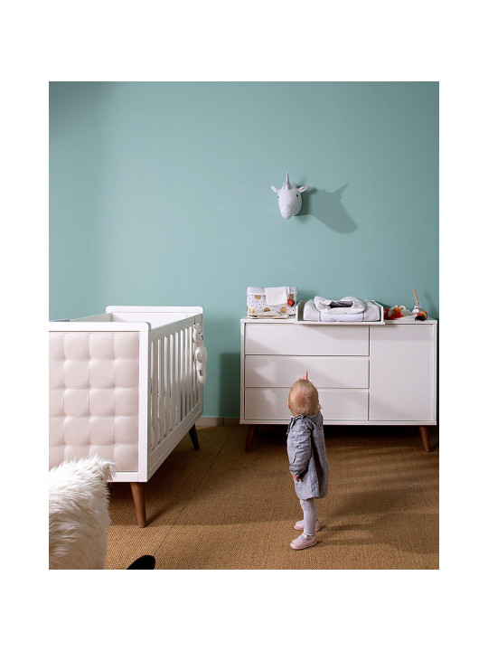 Chest of drawers for children in white MDF with 3 drawers - Dimensions  extra-large: