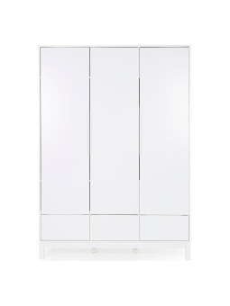Large children bedroom wardrobe in MDF and white pine wood - with 3 doors and 3 drawers