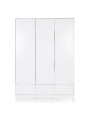 Large children bedroom wardrobe in MDF and white pine wood - with 3 doors and 3 drawers