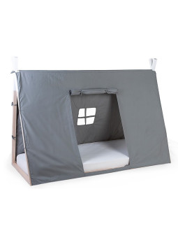 Cover in 100% cotone riciclato grigio per struttura lettino 90x200 per bambini Childhome - Dimensioni: 90x200 cm