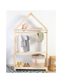 Montessori house wardrobe for children in solid natural beech wood with 3 shelves - by Childhome