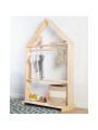Montessori house wardrobe for children in solid natural beech wood with 3 shelves - by Childhome