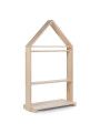 Montessori house wardrobe for children in solid natural beech wood with 3 shelves - by Childhome