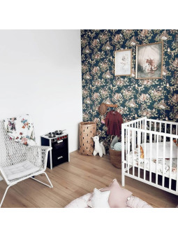 Carta da Parati Tappezzeria per Cameretta dei Bambini Little Sleepy Animals Dark by Dekornik