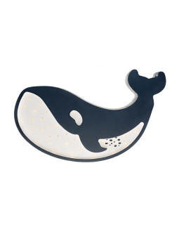 Lampada per la Cameretta dei Bambini in Legno FSC a forma di Balena - Misure: 37x27x5,5 cm - Luce a LED colore bianco caldo