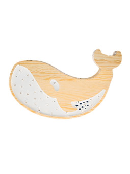 Lampada per la Cameretta dei Bambini in Legno FSC a forma di Balena - Misure: 37x27x5,5 cm - Luce a LED colore bianco caldo