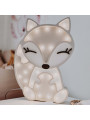 Lampada per la Cameretta dei Bambini in Legno FSC a forma di Volpe - Misure: 38x28x5,5 cm - Luce a LED colore bianco caldo