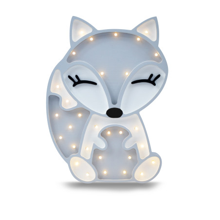 Lampada per la Cameretta dei Bambini in Legno FSC a forma di Volpe - Misure: 38x28x5,5 cm - Luce a LED colore bianco caldo