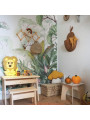 Lamp for the Children's Bedroom in solid FSC pine wood in the shape of a Lion - Dimensions: 40x32x5,5 cm - LED warm white light