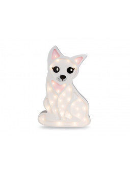 Lampada per la Cameretta dei Bambini in Legno FSC a forma di Gattino - Misure: 39x23x5,5 cm - Luce a LED colore bianco caldo