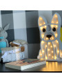 Lampada per la Cameretta dei Bambini in Legno FSC a forma di cane Buldog - Misure: 40x26x5,5 cm - Luce a LED colore bianco caldo