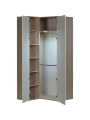 2-Door Corner Wardrobe in white and acacia pine wood Spot by VOX - Dimensions: 105 cm x 100 cm x 210 cm (W x D x H)