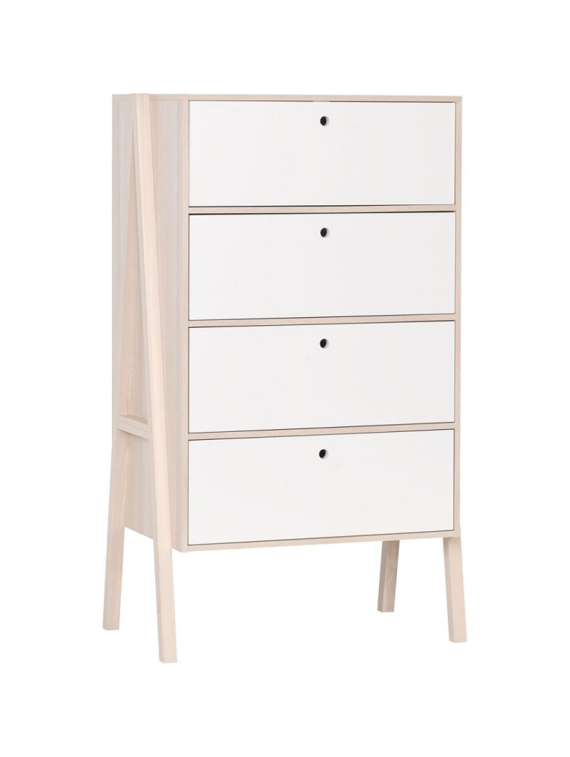 4-drawer chest of drawers for children's bedroom in acacia wood