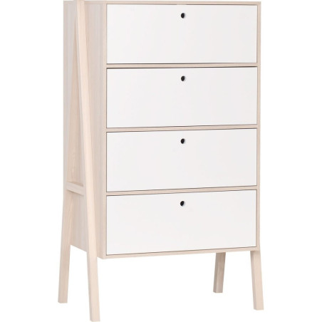 4-drawer chest of drawers for children's bedroom in acacia wood