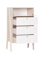 Cassettiera 4 cassetti per la cameretta dei bambini in legno di acacia