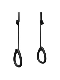 Anelli ginnici per Bambini dai 3 Anni in su in Legno di rovere oliato nero - Peso Massimo 100kg - Utilizzo Indoor