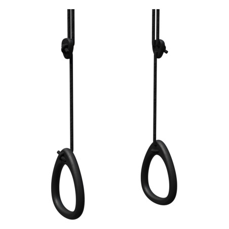 Anelli ginnici per Bambini dai 3 Anni in su in Legno di rovere oliato nero - Peso Massimo 100kg - Utilizzo Indoor