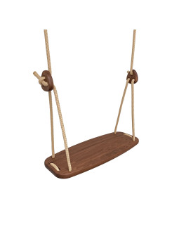 Swing for children and teenagers in oiled Walnut wood suitable for indoor and outdoor use - Maximum load 70kg