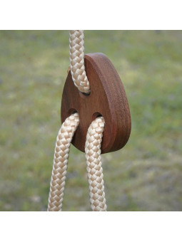 Altalena per bambini e ragazzi in legno di noce bianco oliato adatta per uso interno ed esterno - Carico massimo 70kg