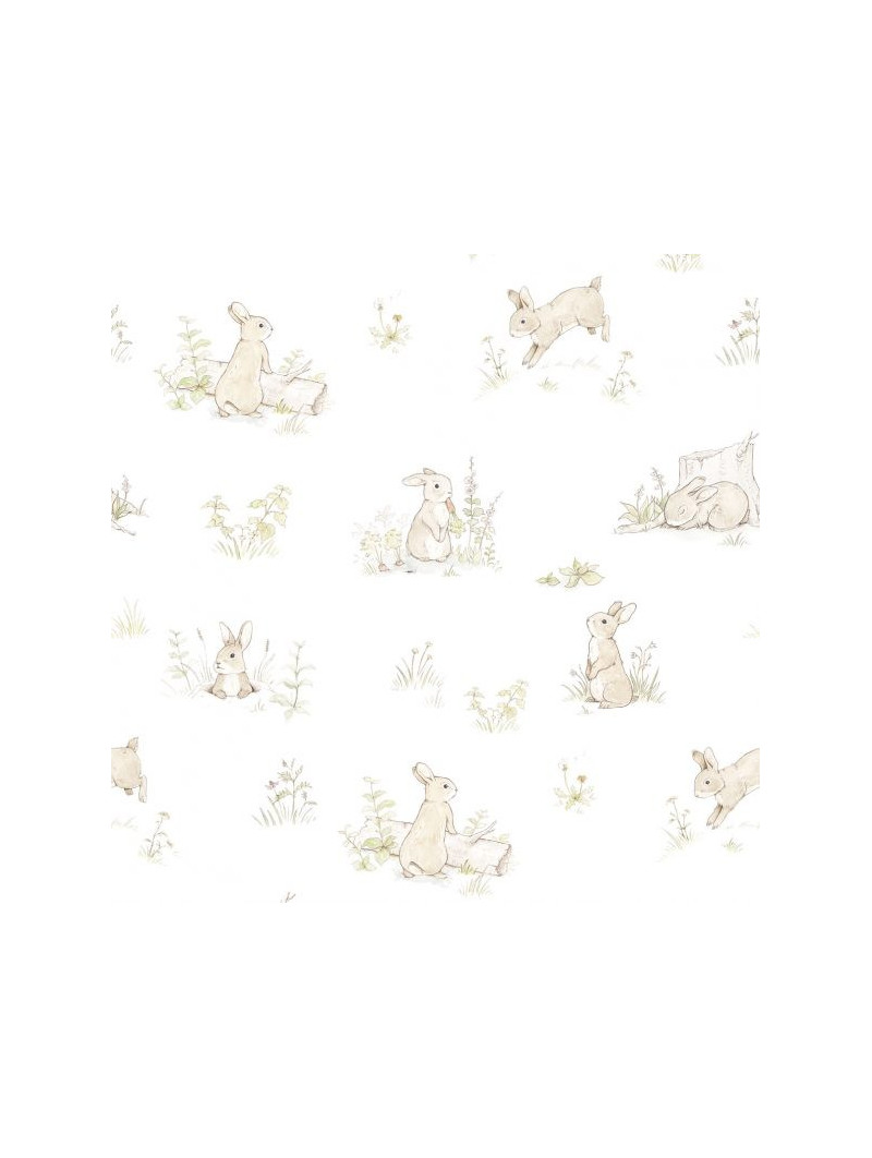 Carta da Parati Tappezzeria per Cameretta dei Bambini Rabbit Day Classic by Dekornik