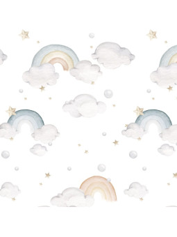 Carta da Parati Tappezzeria per Cameretta dei Bambini Rainbows by Dekornik