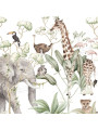 Carta da Parati Tappezzeria per Cameretta dei Bambini Savanna Adventure by Dekornik