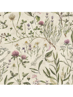 Wallpaper for Children's Bedroom Vintage Botanic Illustration by Dekornik