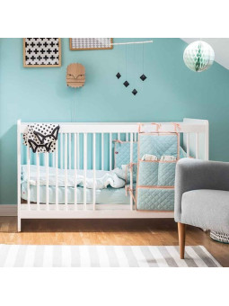 Culla per neonati trasformabile in lettino montessoriano per bambini 70x140 in legno bianco collezione Maxim di VOX