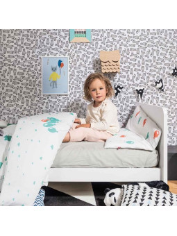Crib for babies convertible into Montessori bed for children 70x140 in white wood Maxim collection by VOX