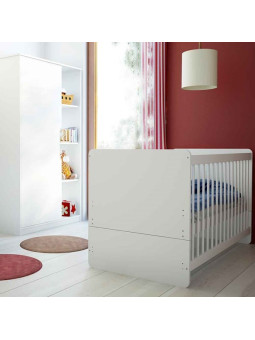 Culla per neonati trasformabile in lettino montessoriano per bambini 70x140 in legno bianco collezione Maxim di VOX