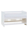 Crib for babies convertible into Montessori bed for children 70x140 in white wood Maxim collection by VOX
