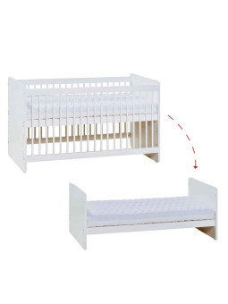 Culla per neonati trasformabile in lettino montessoriano per bambini 70x140 in legno bianco collezione Maxim di VOX
