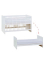 Culla per neonati trasformabile in lettino montessoriano per bambini 70x140 in legno bianco collezione Maxim di VOX