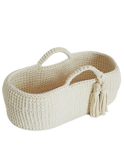 Moses basket Cradle Baby Basket Baby basket crochet in Oeko-Tex cotton - Happy Moses