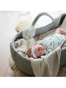 Moses Baby Basket Cradle Crochet in Oeko-Tex cotton - Happy Moses