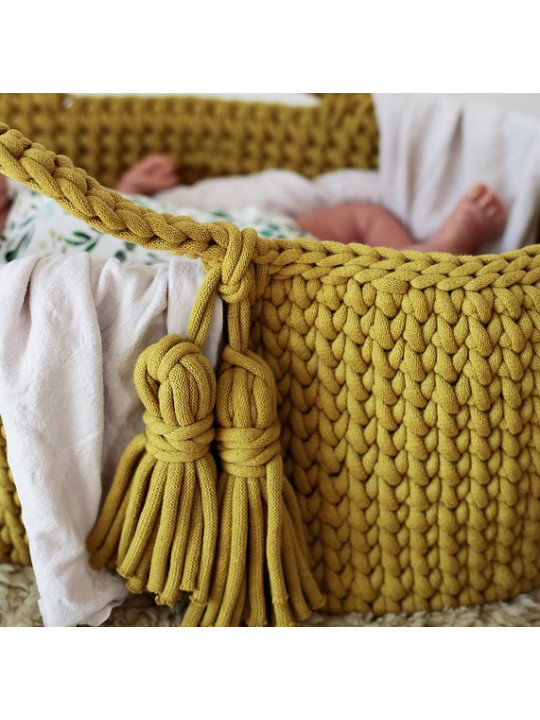 Moses Baby Basket Cradle Crochet in Oeko-Tex cotton - Happy Moses