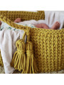 Cestino Mosè Culla Baby Basket Cesta Portabebè uncinetto in cotone Oeko-Tex - Happy Moses