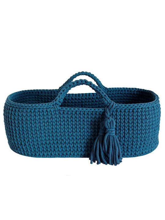 Moses basket Cradle Baby Basket Baby basket crochet in Oeko-Tex cotton - Happy Moses